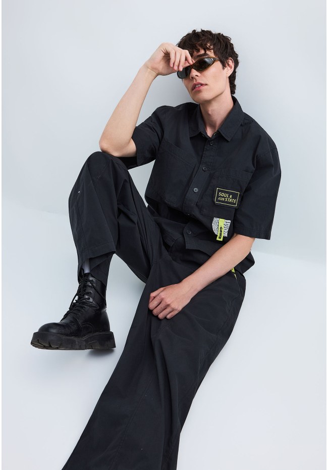 FNK.GRWN baggy fit wide leg jean παντελόνι