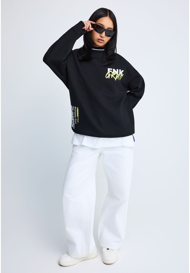 FNK.GRWN oversized φούτερ μπλούζα Soul & State