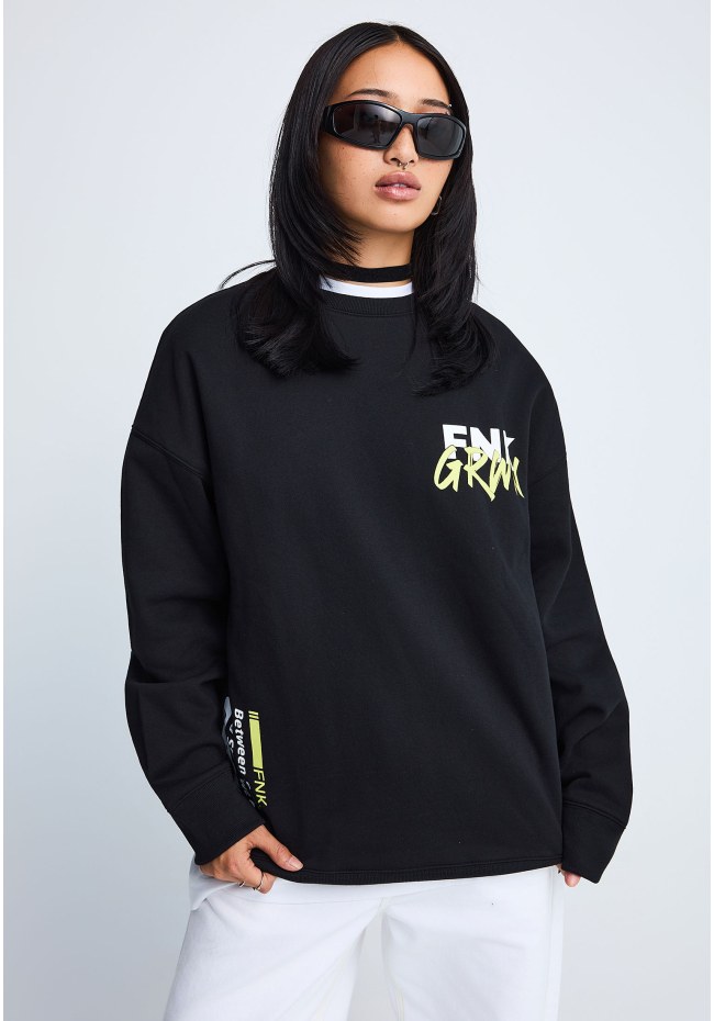 FNK.GRWN oversized φούτερ μπλούζα Soul & State