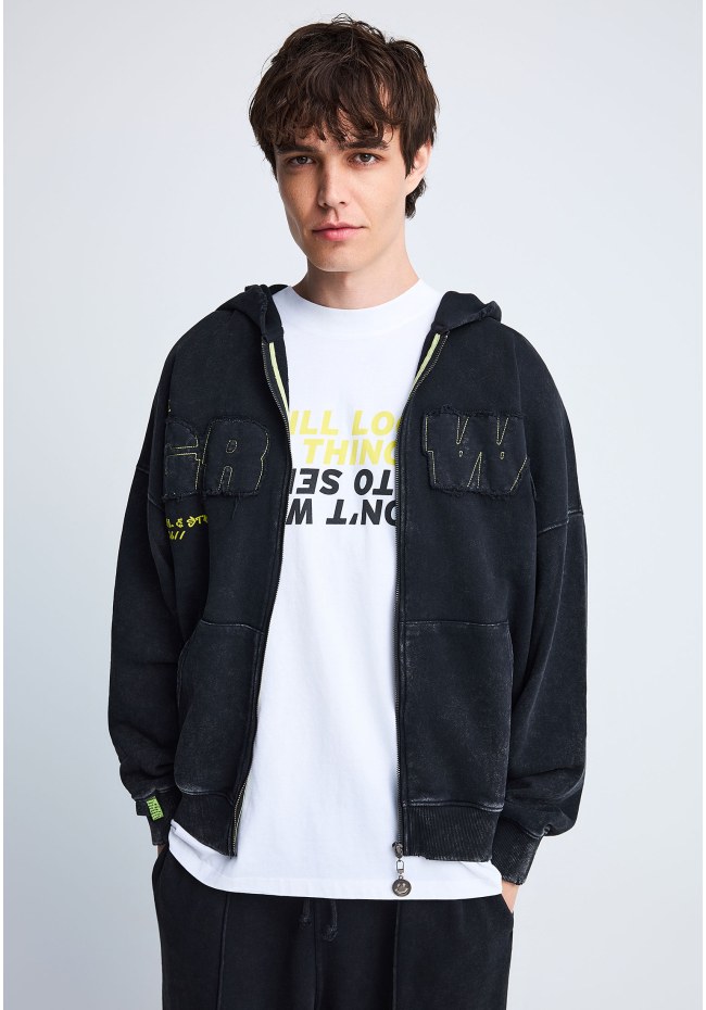 FNK.GRWN oversized φουτερ ζακέτα με κουκούλα //26