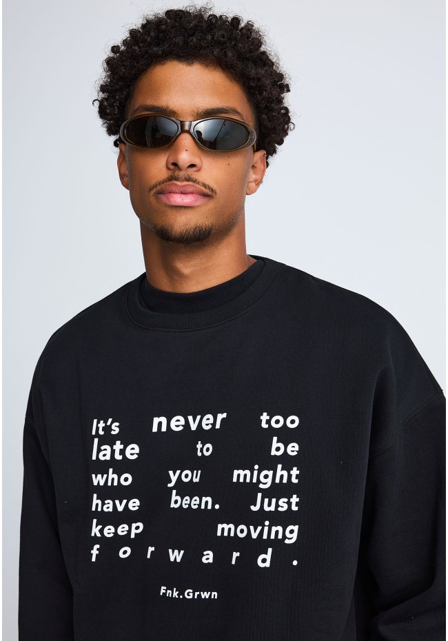FNK.GRWN oversized φούτερ μπλούζα NEVER TOO LATE