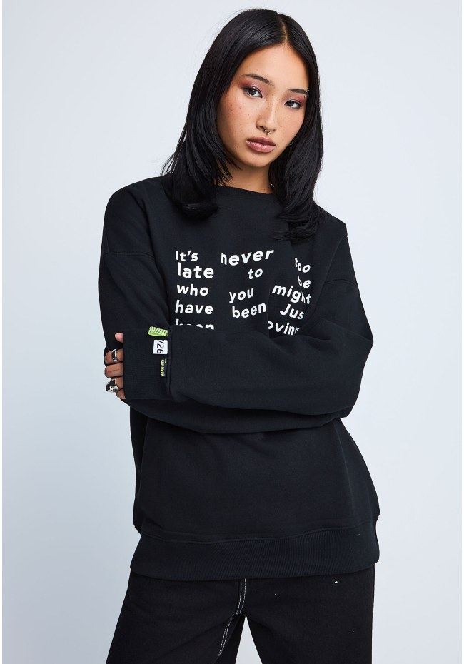 FNK.GRWN oversized φούτερ μπλούζα NEVER TOO LATE