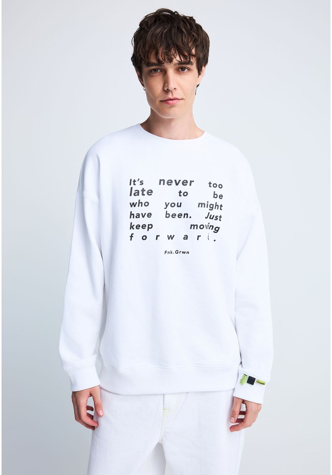 FNK.GRWN oversized φούτερ μπλούζα NEVER TOO LATE