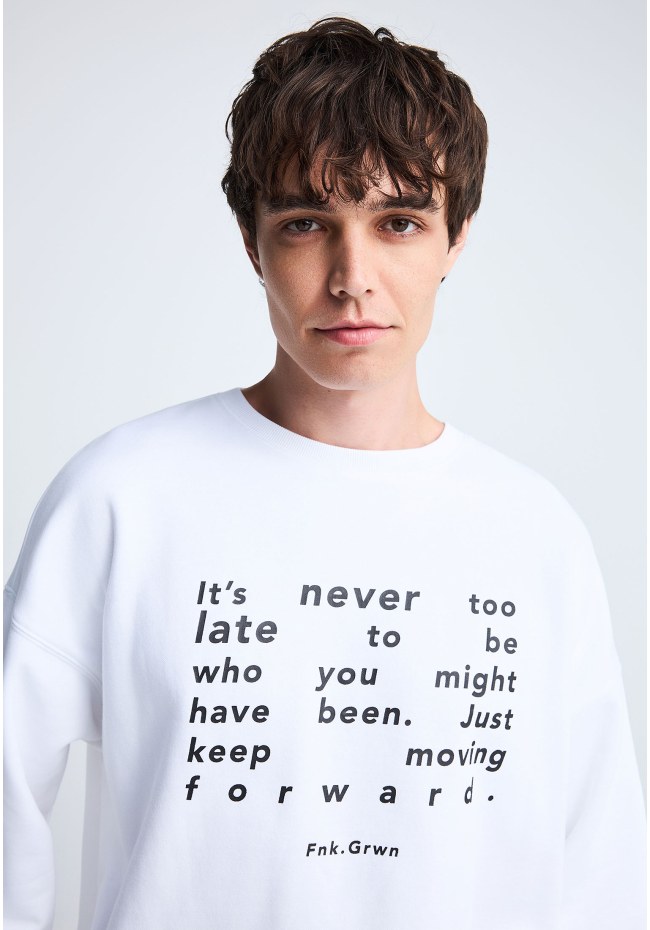 FNK.GRWN oversized φούτερ μπλούζα NEVER TOO LATE