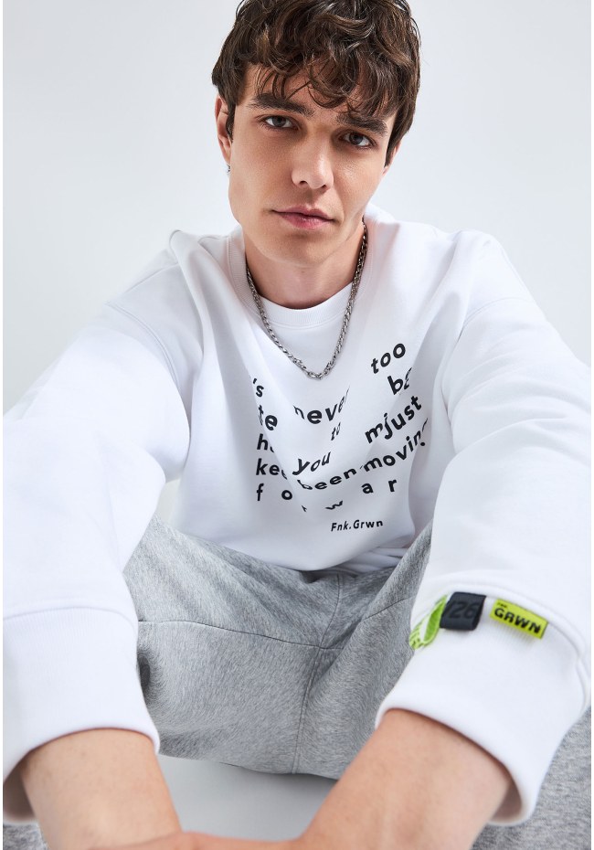 FNK.GRWN oversized φούτερ μπλούζα NEVER TOO LATE