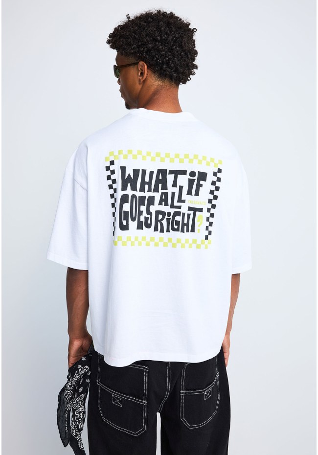 FNK.GRWN oversized t-shirt με τύπωμα WHAT IF