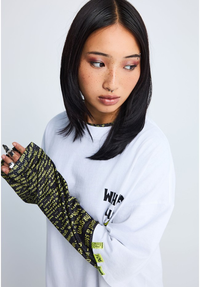 FNK.GRWN oversized t-shirt με τύπωμα WHAT IF