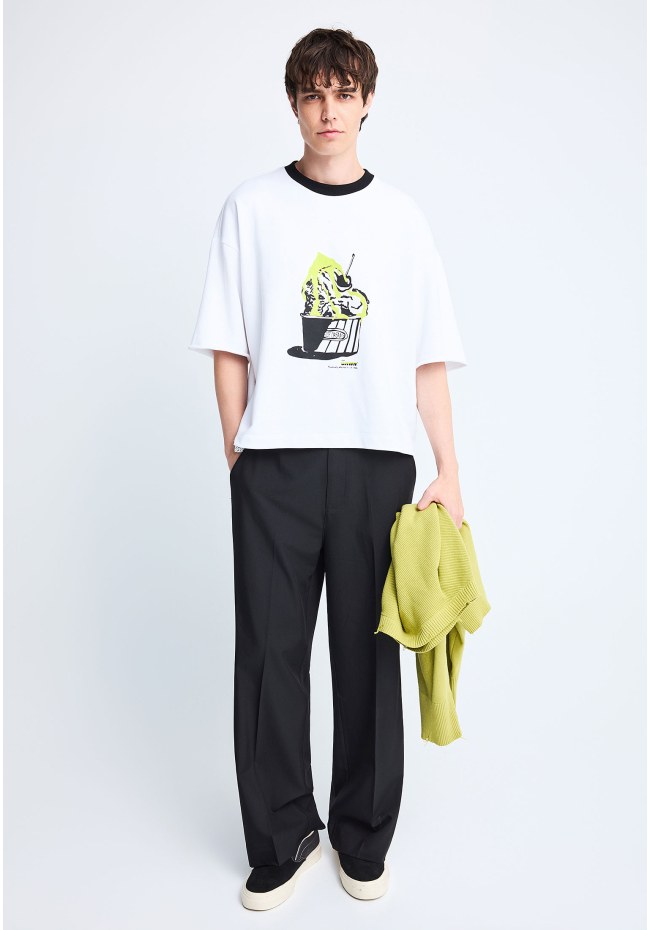 FNK.GRWN oversized cropped t-shirt με τύπωμα