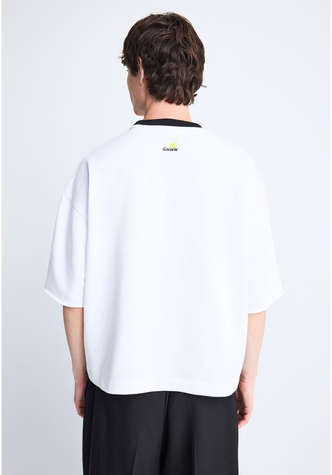 FNK.GRWN oversized cropped t-shirt με τύπωμα