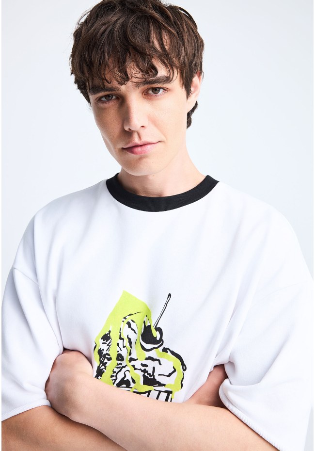 FNK.GRWN oversized cropped t-shirt με τύπωμα
