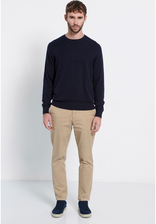 Slim fit πουλόβερ με μίξη από μαλλί Marron
