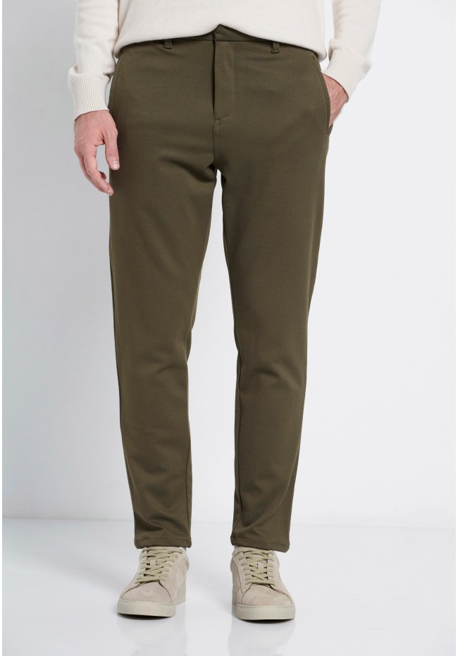 Men's casual pants made of artificial silk - Marron label