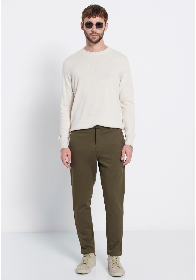 Men's casual pants made of artificial silk - Marron label