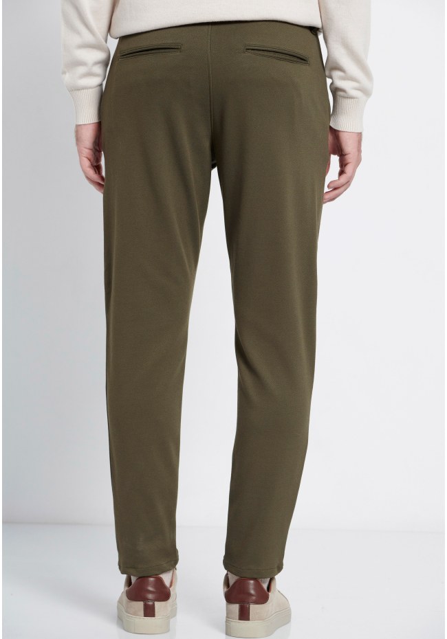 Men's casual pants made of artificial silk - Marron label