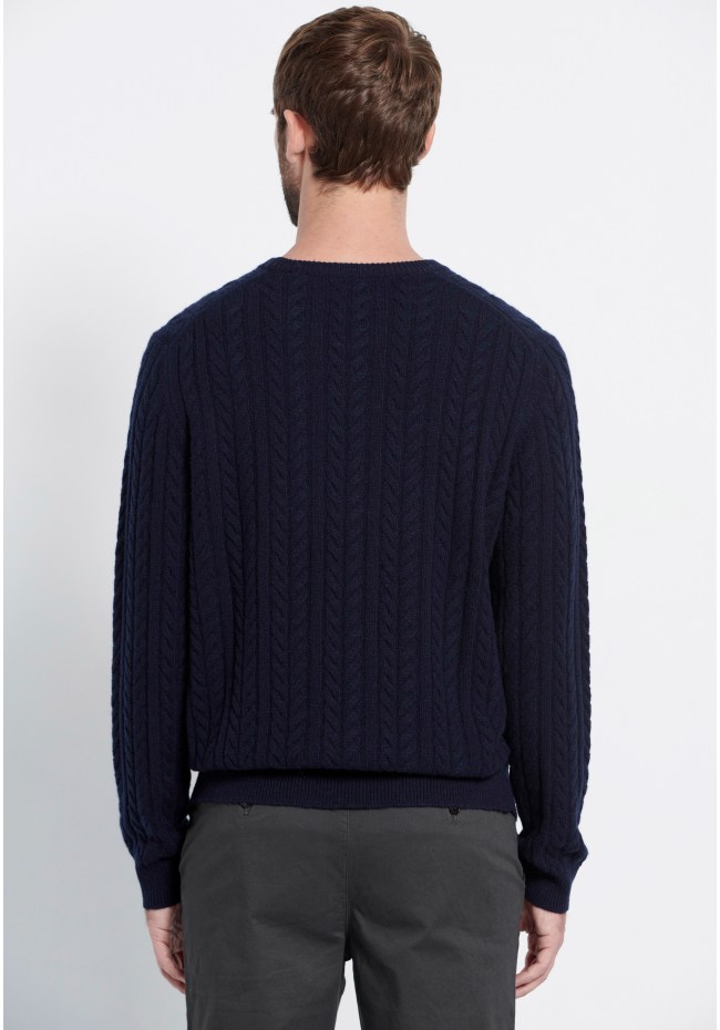 Cable knit πουλόβερ με μίξη από μαλλί Marron
