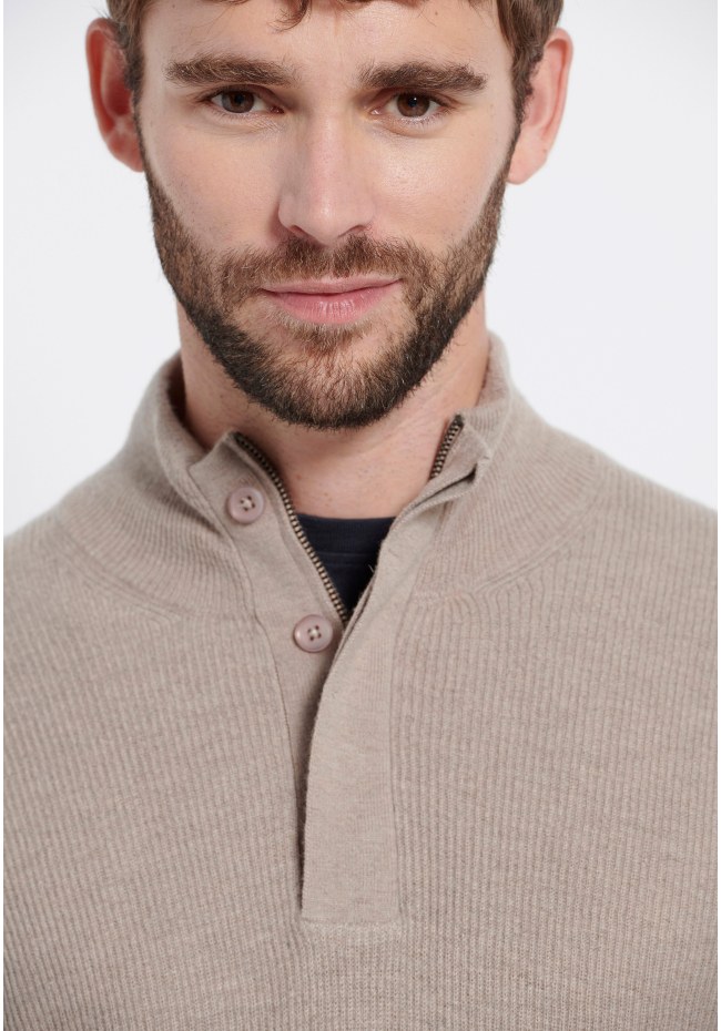 Men's slim fit wool blend sweater - Marron label