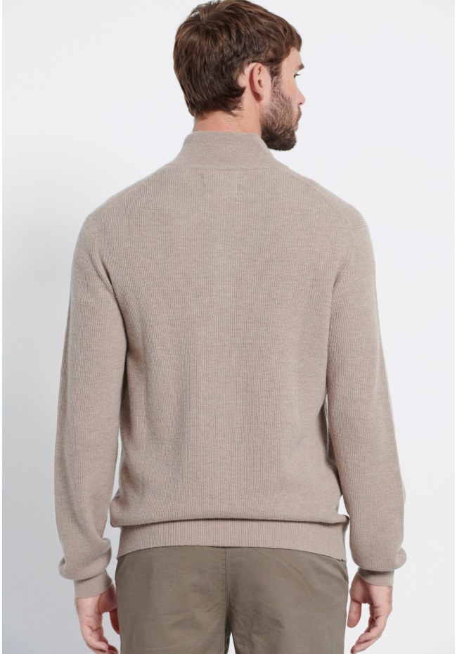 Men's slim fit wool blend sweater - Marron label