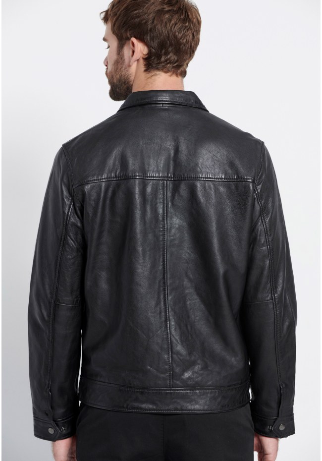 Ανδρικό δερμάτινο jacket (Sheepskin) Marron
