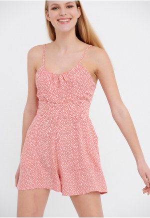 All over printed playsuit with front pockets