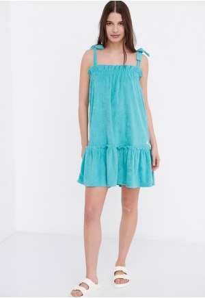 Mini dress in towel terry fabric