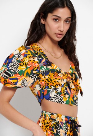 All over printed cropped top