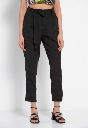 Peg leg trousers with elasticated waist