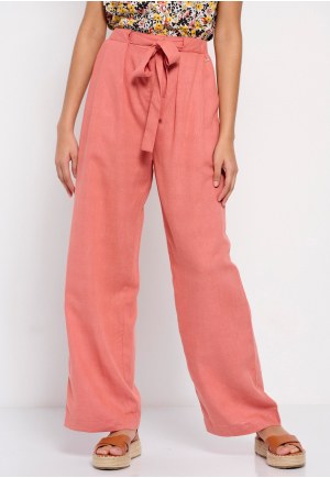 Wide leg παντελόνα με λινό