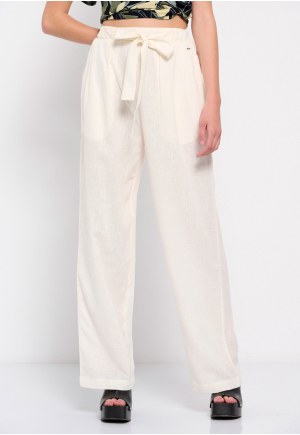 Linen blend wide leg pants