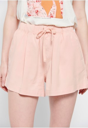 Lyocell blend shorts with waist drawstring