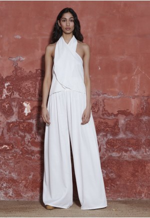 Wide leg fit viscose palazzo pants
