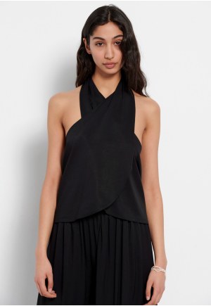 Halter neck viscose top