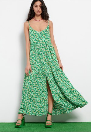 Loose fit floral printed maxi dress