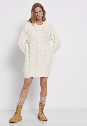 Cable knit chenille mini dress