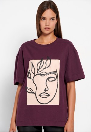 Oversized crew neck printed t-shirt