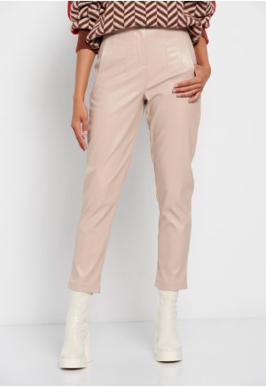 Γυναικείο casual παντελόνι από οικολογικό δέρμα (PU)