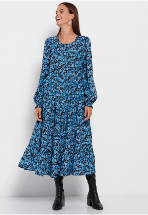 Floral maxi dress with ruffles