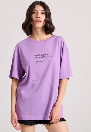 Loose fit t-shirt με text artwork τύπωμα στην πλάτη