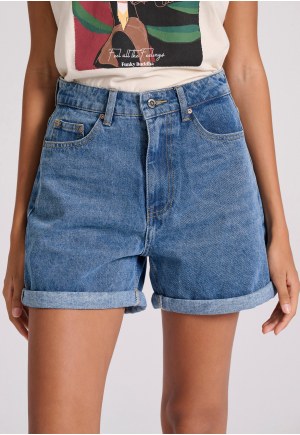 Women's jeans shorts with revere