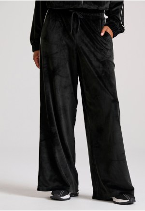 Wide leg fit velour joggers