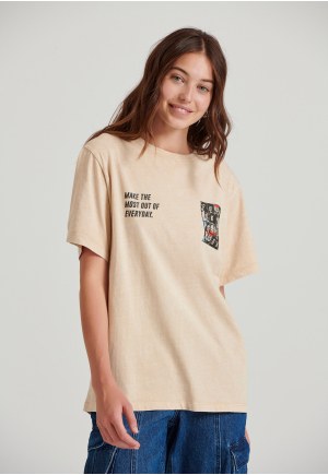 Relaxed fit garment dyed t-shirt με τύπωμα στην πλάτη