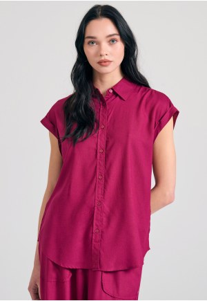 Γυναικείο loose fit πουκάμισο από βισκόζη