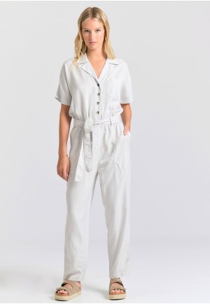 Lyocell jumpsuit with belt