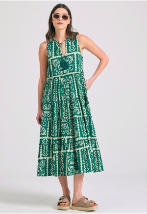 Εμπριμέ μάξι φόρεμα σε ethnic look