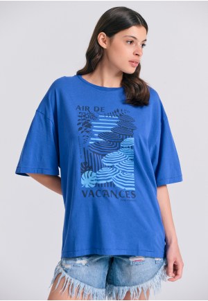 Γυναικείο loose fit t-shirt με vintage τύπωμα