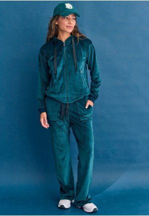 Women's velvet zip-up hoodie