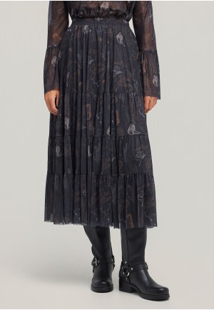 Midi φούστα με βολάν