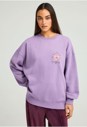 Relaxed fit φούτερ με τύπωμα στην πλάτη