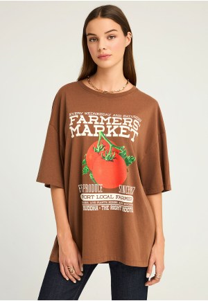 T-shirt με τύπωμα "Farmers' market"