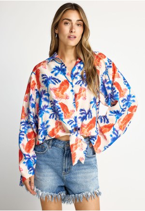 Women's shirt with exotic print
