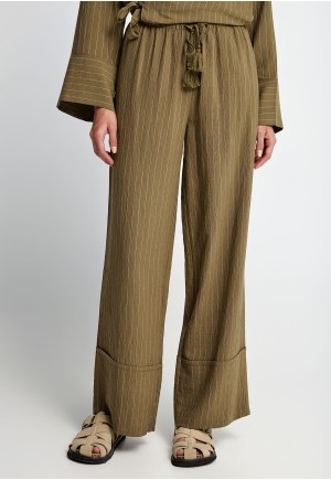 Γυναικεία relaxed fit ριγέ παντελόνα